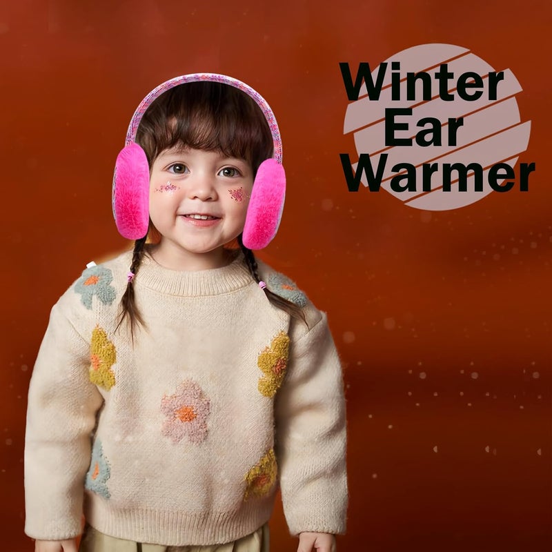 EDCYF Kids Knit EarMuffs Plush Warm Ear Muffs Winter Cold Weather Ear Warmer for Boys Girls - Image 2